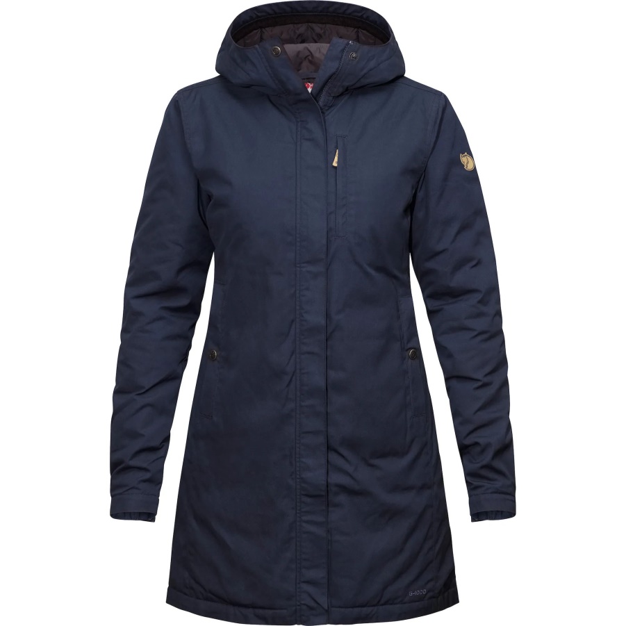 Dunkelblauer Kiruna-Parka Mit Wattierung Und Mode Von Fjällräven