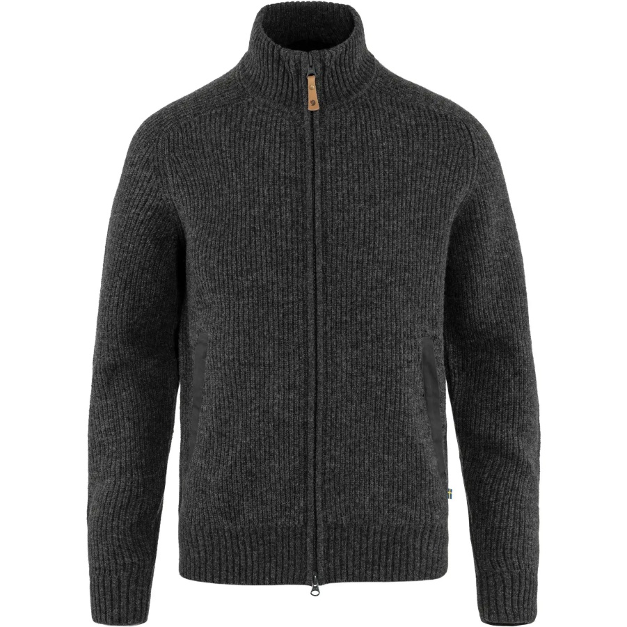 Fashion Fjällräven Övik Zip Cardigan Strick M Dunkelgrau
