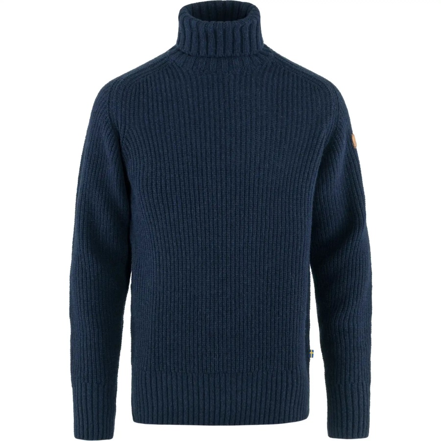 Dunkelblauer Övik Rollkragenpullover M Mode Fjällräven