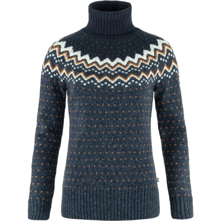 Övik Rollkragenpullover Aus Strick Mit Modischem Fjällräven Navy-Dark Navy