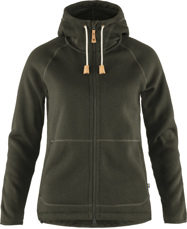 Övik Fleece-Hoodie Mit Bergfuchs Aus Tiefem Wald