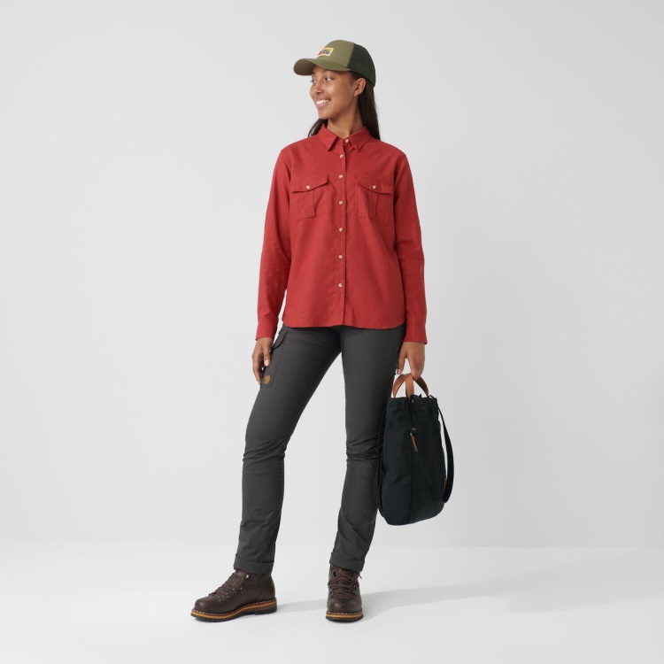 Himbeerrot Fashion Fjällräven Övik Travel Shirt Ls W