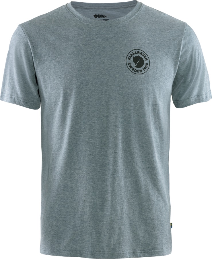 1960 Logo T-Shirt M Onkel Blau-Melange Modemarke Fjällräven