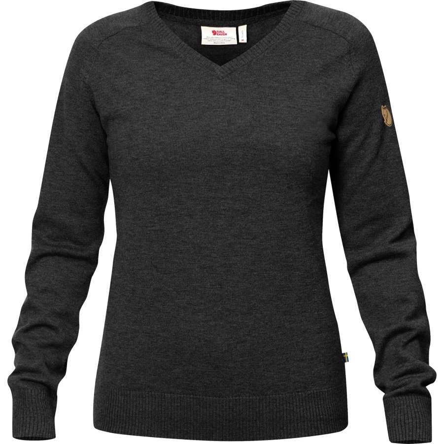 Fashion Fjällräven Srmland Pullover Mit V-ausschnitt In Dunkelgrau
