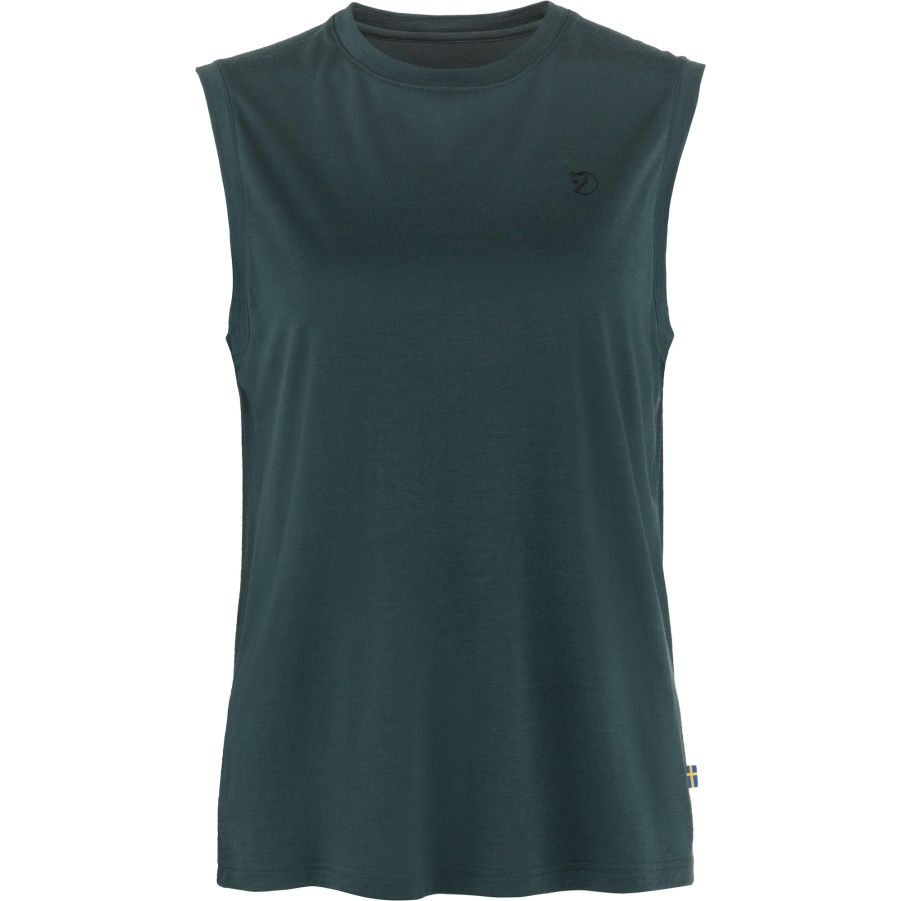 Dunkelblaues Tanktop Aus Abisko-Wolle Mit Mode Von Fjällräven