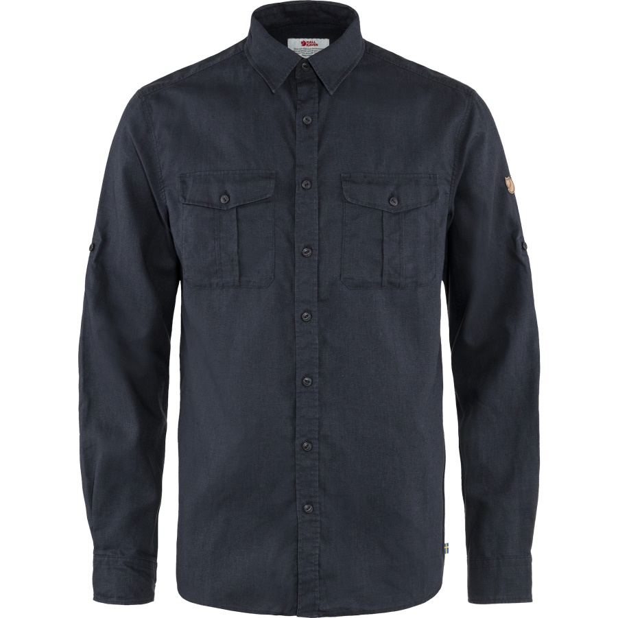 Dark Navy Fashion Fjällräven Övik Reisehemd Ls M