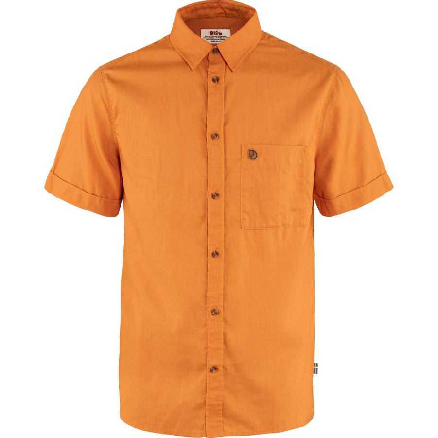 Fashion Fjällräven Spicy Orange Övik Travel Shirt Ss M