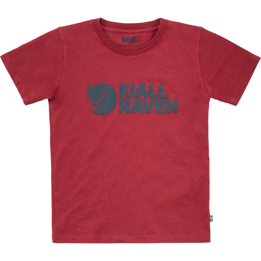 Kinder Logo T-shirt Granatapfelrot Mode Fjällräven