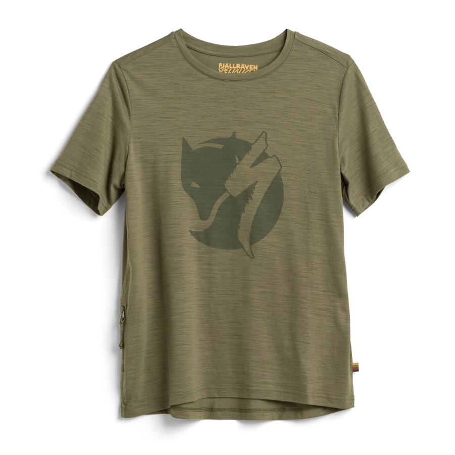 Fashion Fjällräven Brand S/f Woll-t-shirt In Grün