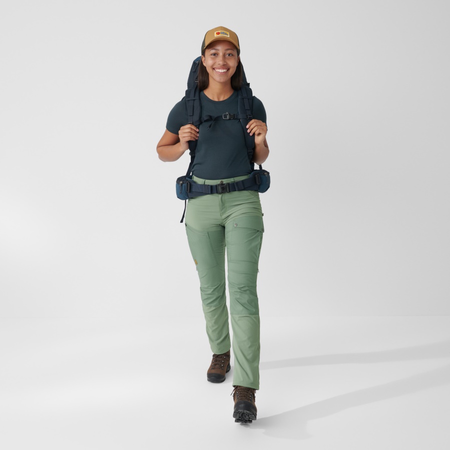 Abisko Hochsommerhose Mit Kurzer Mode Fjällräven Mineralblau-lehmblau