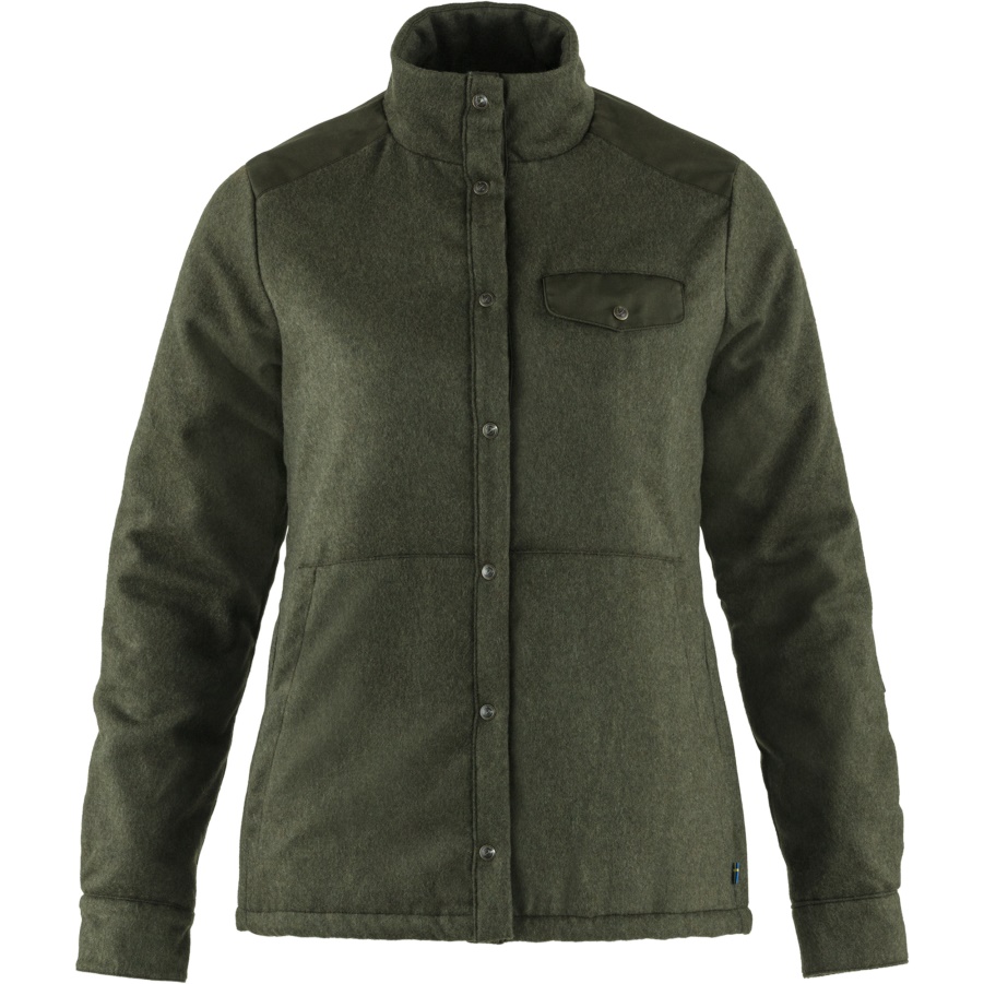 Gefütterte Jacke Aus Kanadischer Wolle Mit Deep Forest Fashion Mountain Fox