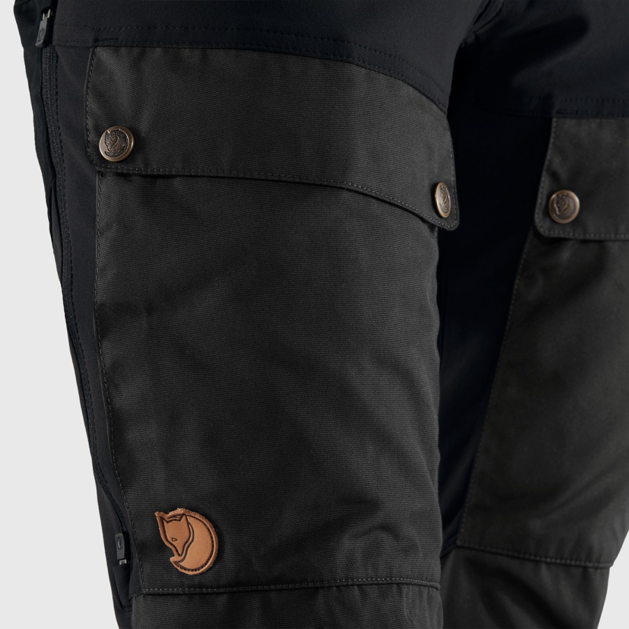 Schwarz-steingraue Keb Hose Geschwungen Mit Kurzen Mode Fjällräven