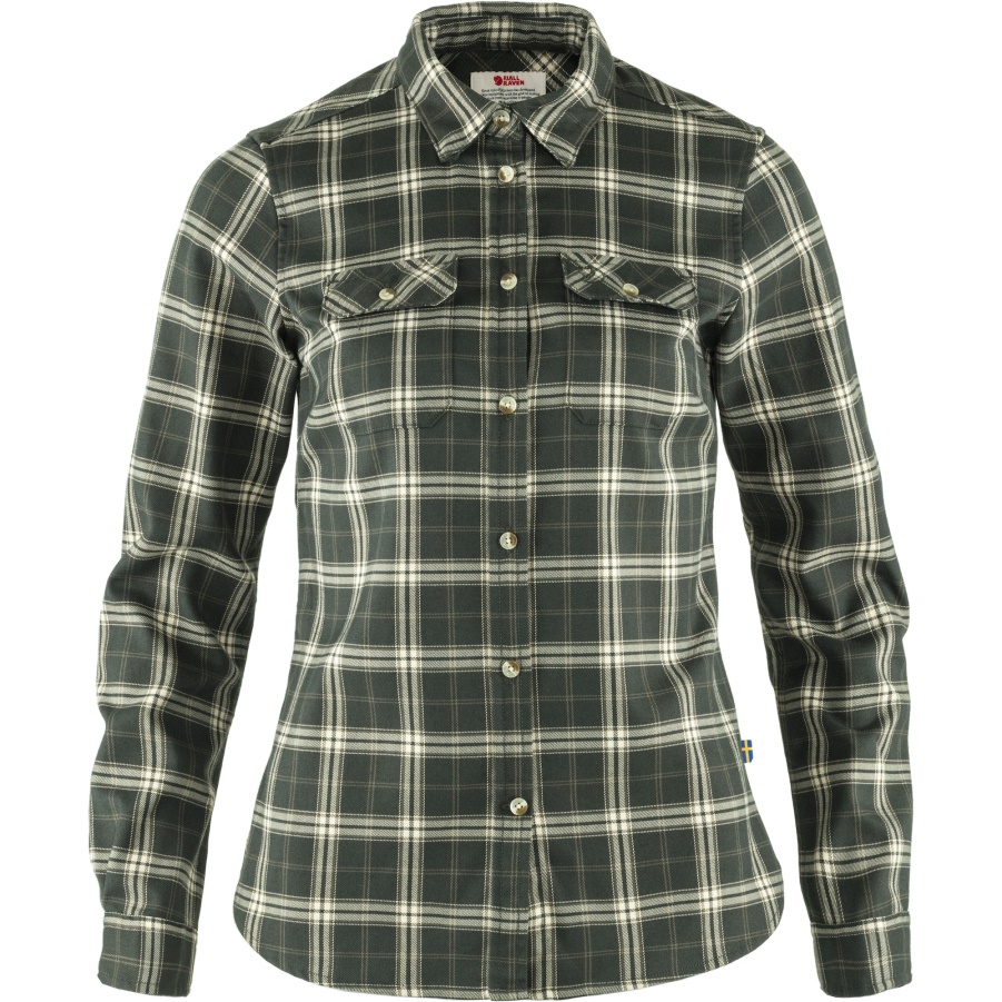 Fjällglim Stretch Shirt Ls W Fashion Fjällräven Deep Forest
