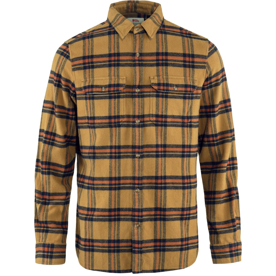 Buchweizenbraun-herbstlaub Mode Fjällräven Övik Schweres Flanellhemd M