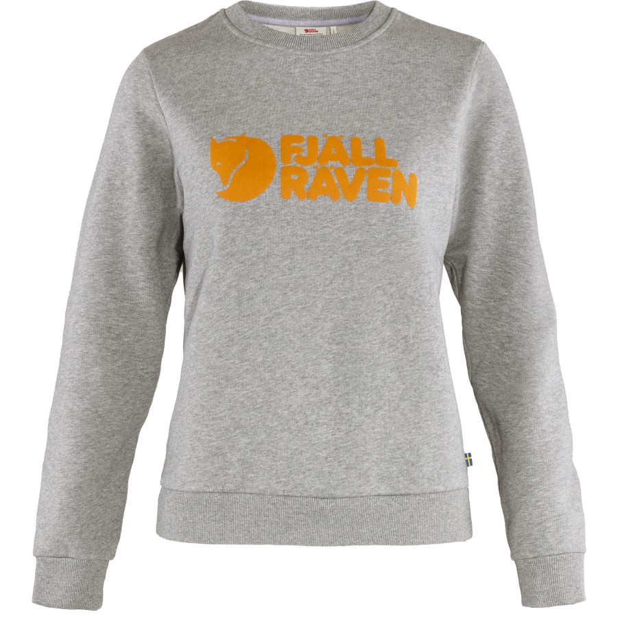 Modischer Pullover Mit Fjällräven-Logo In Grau-Melange