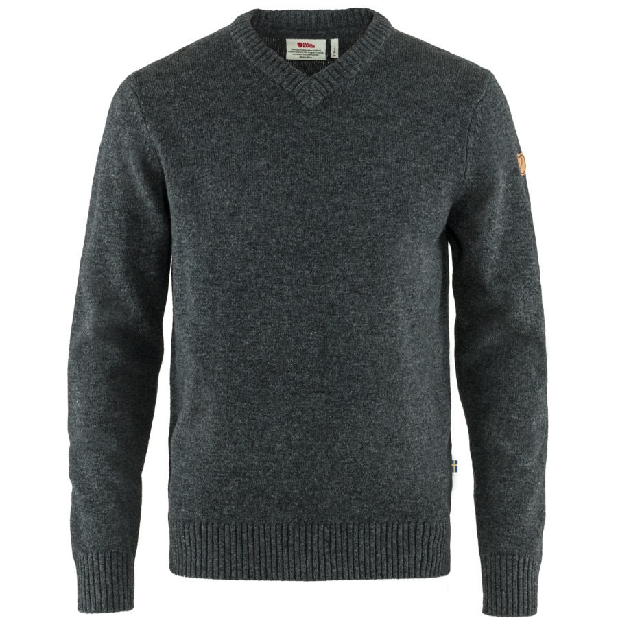Dunkelgrauer Övik Pullover Mit V-Ausschnitt M Fashion Fjällräven