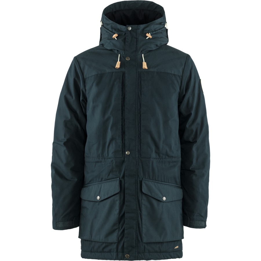 Dark Navy Fashion Fjällräven Wattierter Parka Aus Singi-wolle M