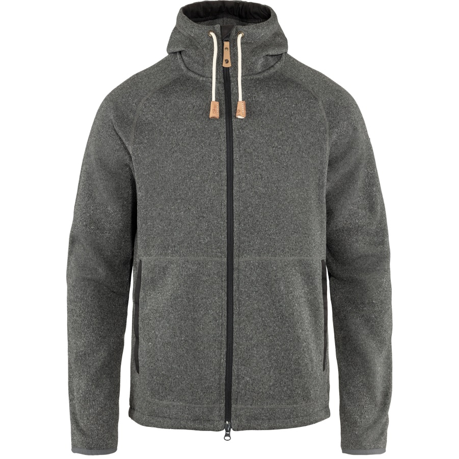 Dunkelgrauer Övik Fleece-Hoodie M Mode Fjällräven