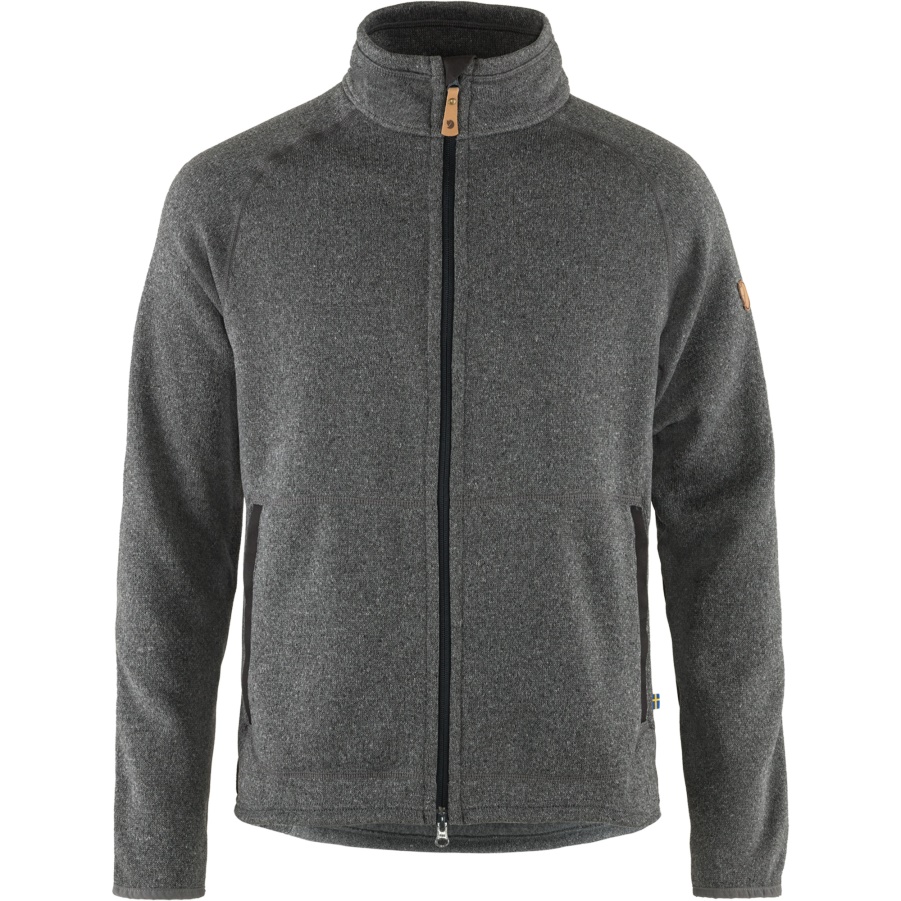 Fashion Fjällräven Övik Fleece-Pullover Mit Reißverschluss M Dunkelgrau