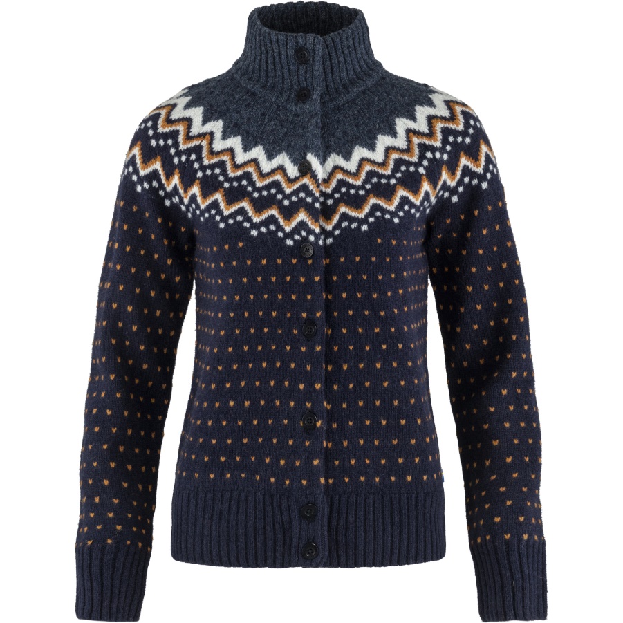 Dunkelblauer Övik-Strickcardigan Mit Modischem Fjällräven