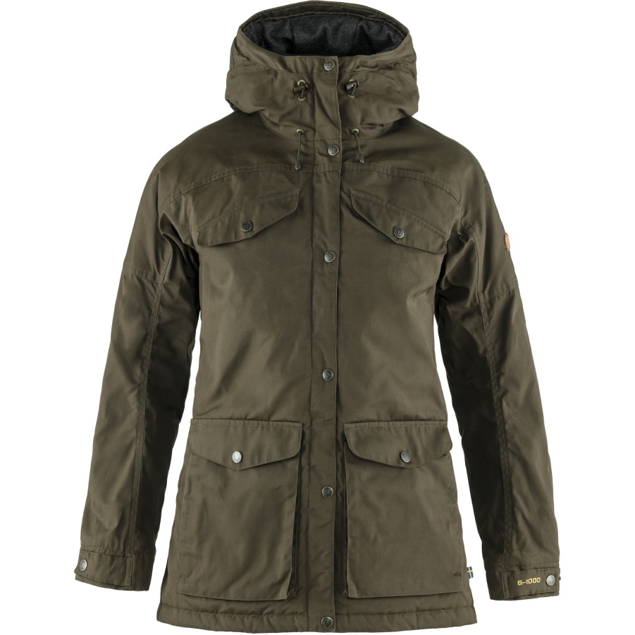 Dunkeloliv Vidda Pro Wollwattejacke Mit Modischem Fjällräven