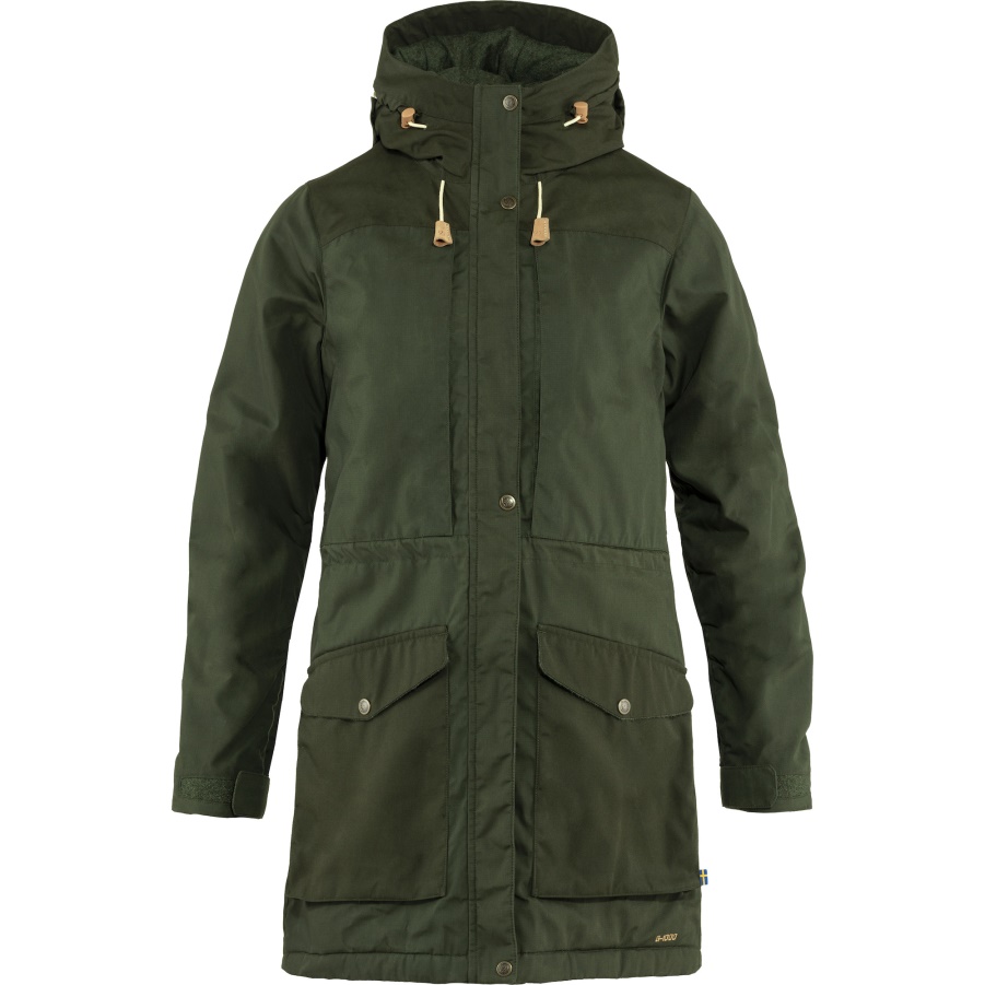 Deep Forest Wattierter Parka Aus Singi-Wolle Mit Modischer Fjällräven-Marke