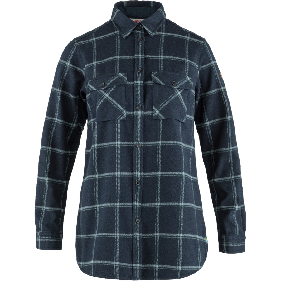 Dark Navy-steel Blue Fashion Fjällräven Övik Twill Shirt Ls W