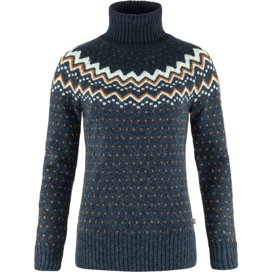 Övik-Strickrollkragen Mit Modischer Fjällräven-Marke Marineblau-Dunkelblau