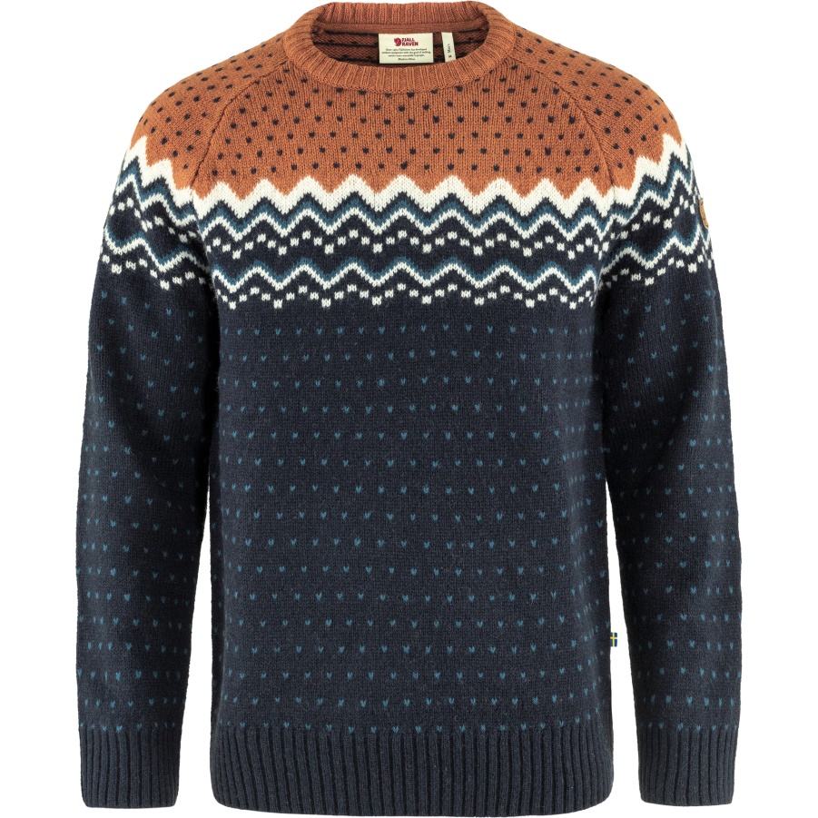 Övik Strickpullover M Dunkelblau-terrakottabraun Fashion Fjällräven