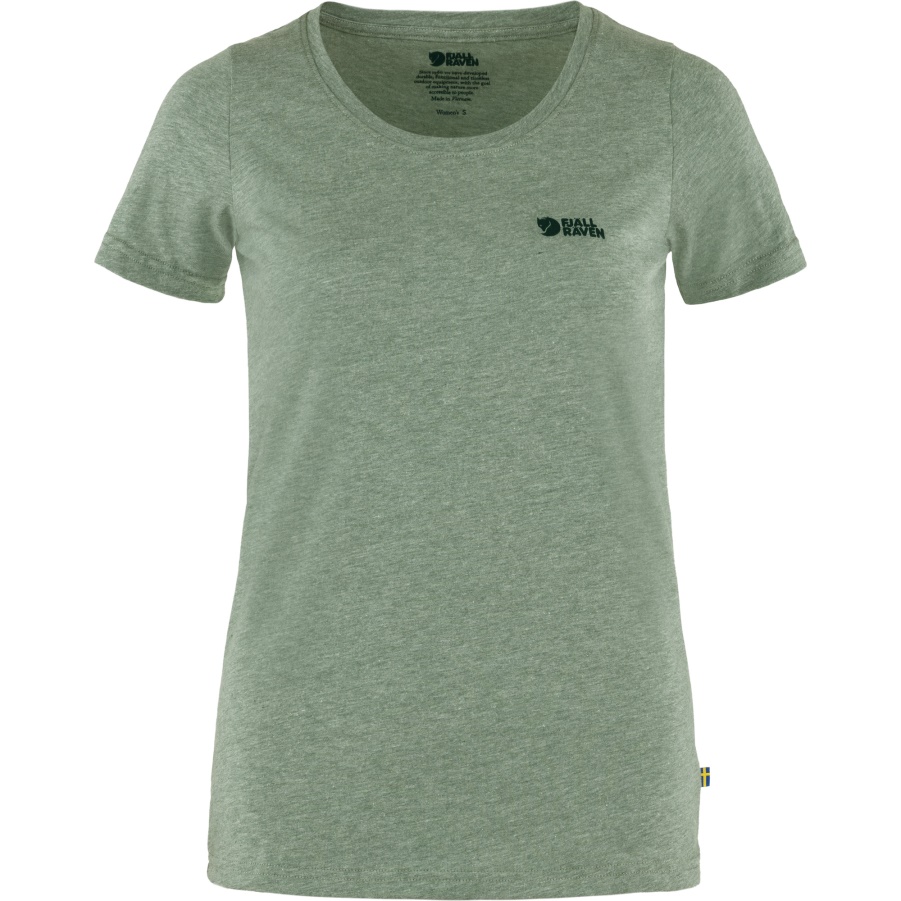 Fashion Fjällräven Logo T-shirt W Patina Grün-melange