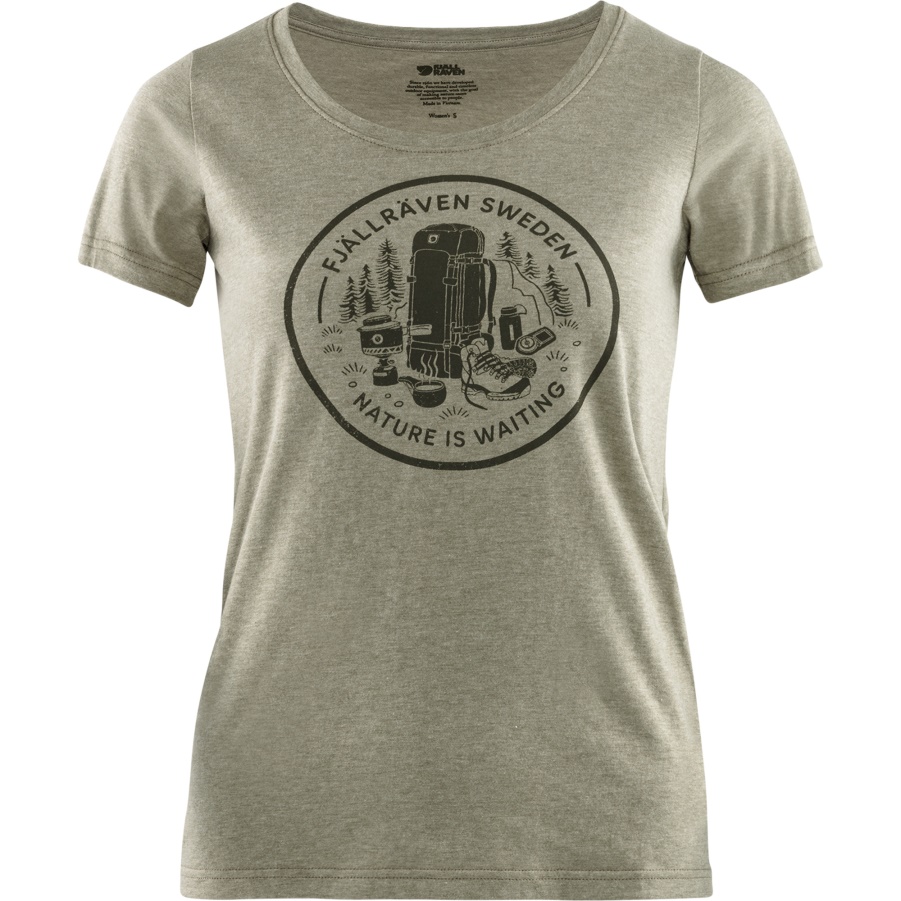 Coffee Break T-Shirt Mit Fashion Fjällräven Light Olive-Melange