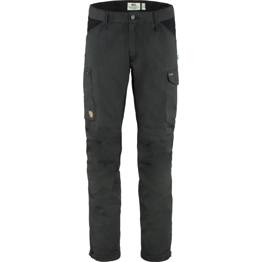 Dunkelgrau-schwarze Kaipak Hose M Lang Mode Fjällräven