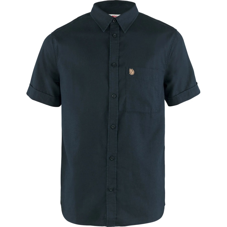 Övik Travel Shirt Ss M Dark Navy Fashion Fjällräven
