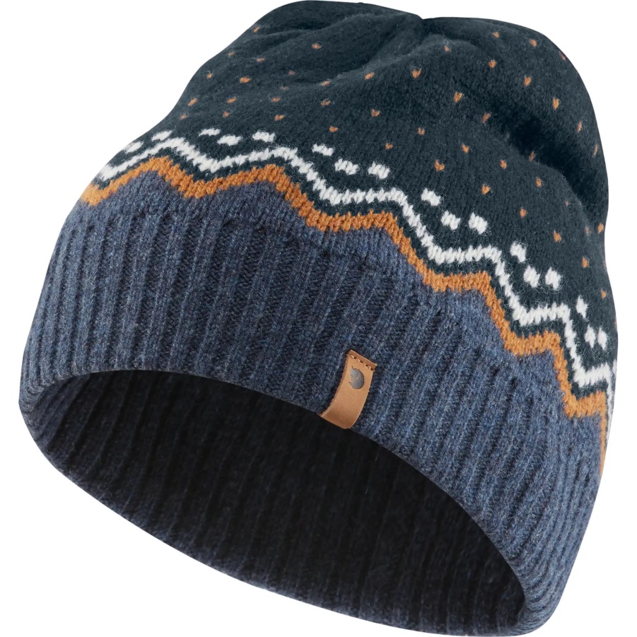 Dunkelblaue Övik Strickmütze Mode Fjällräven