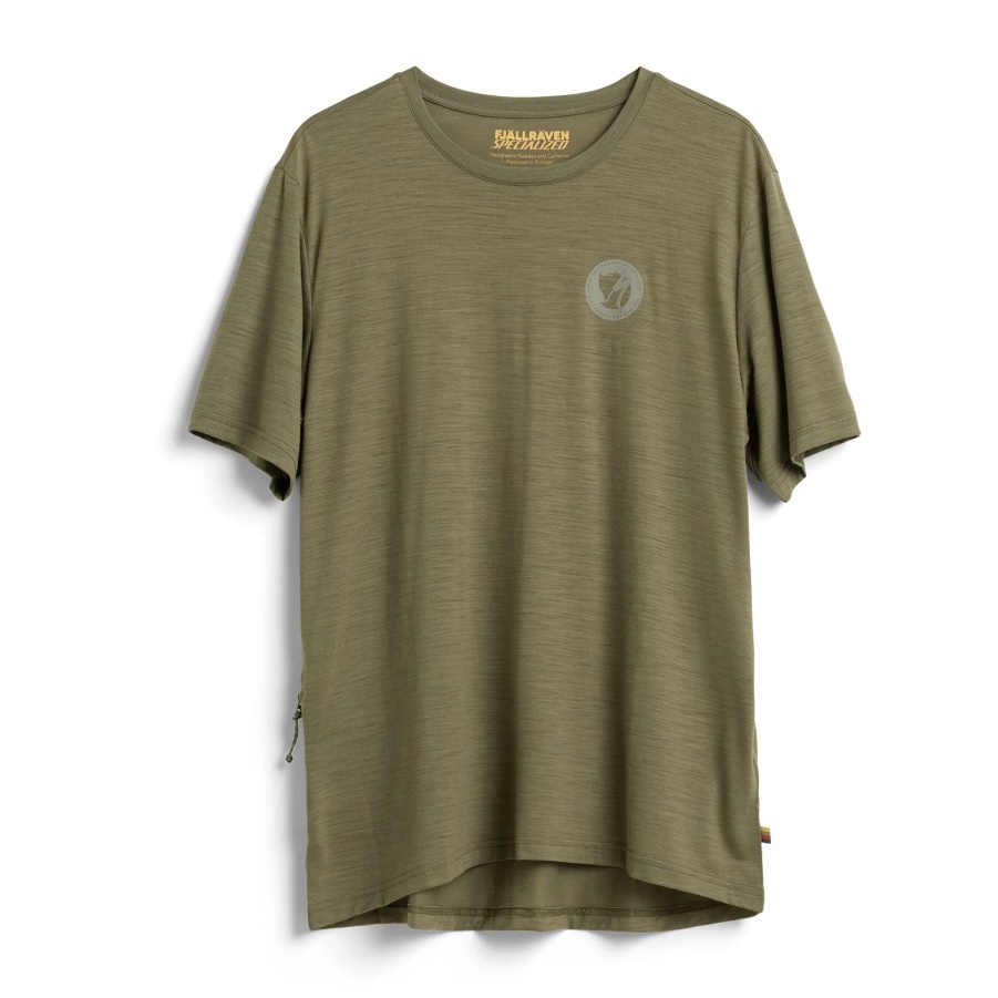 Grünes Fashion Fjällräven S/f Woll T-shirt M