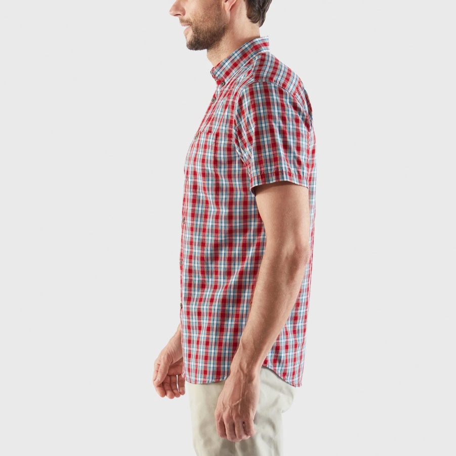 Övik Shirt Ss M Grün-alpinblau Fashion Fjällräven